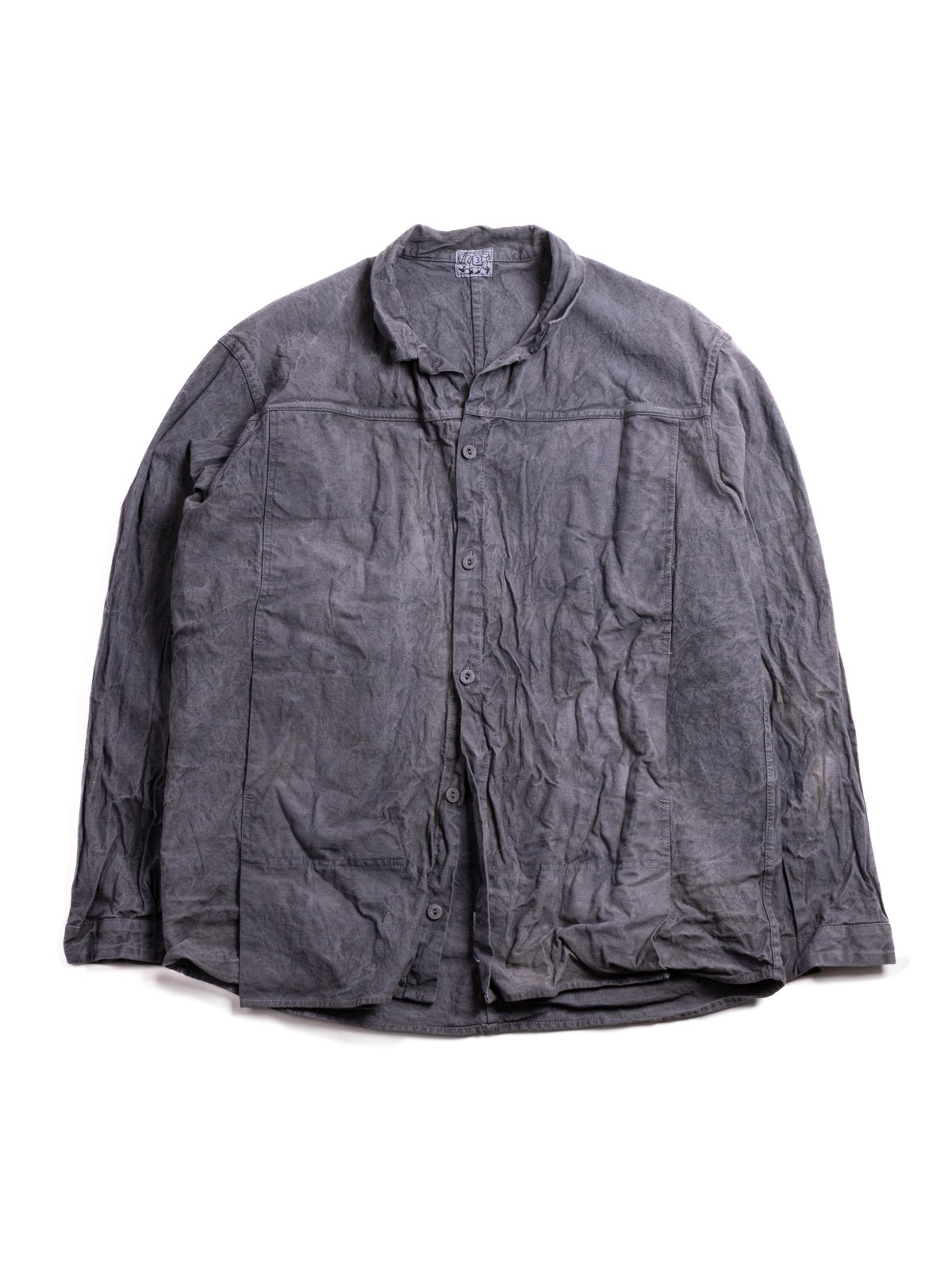 TYPE 401 PLEAT POCKET SHIRT COTTON DROP CLOTH GREY LOGWOOD - Image 1