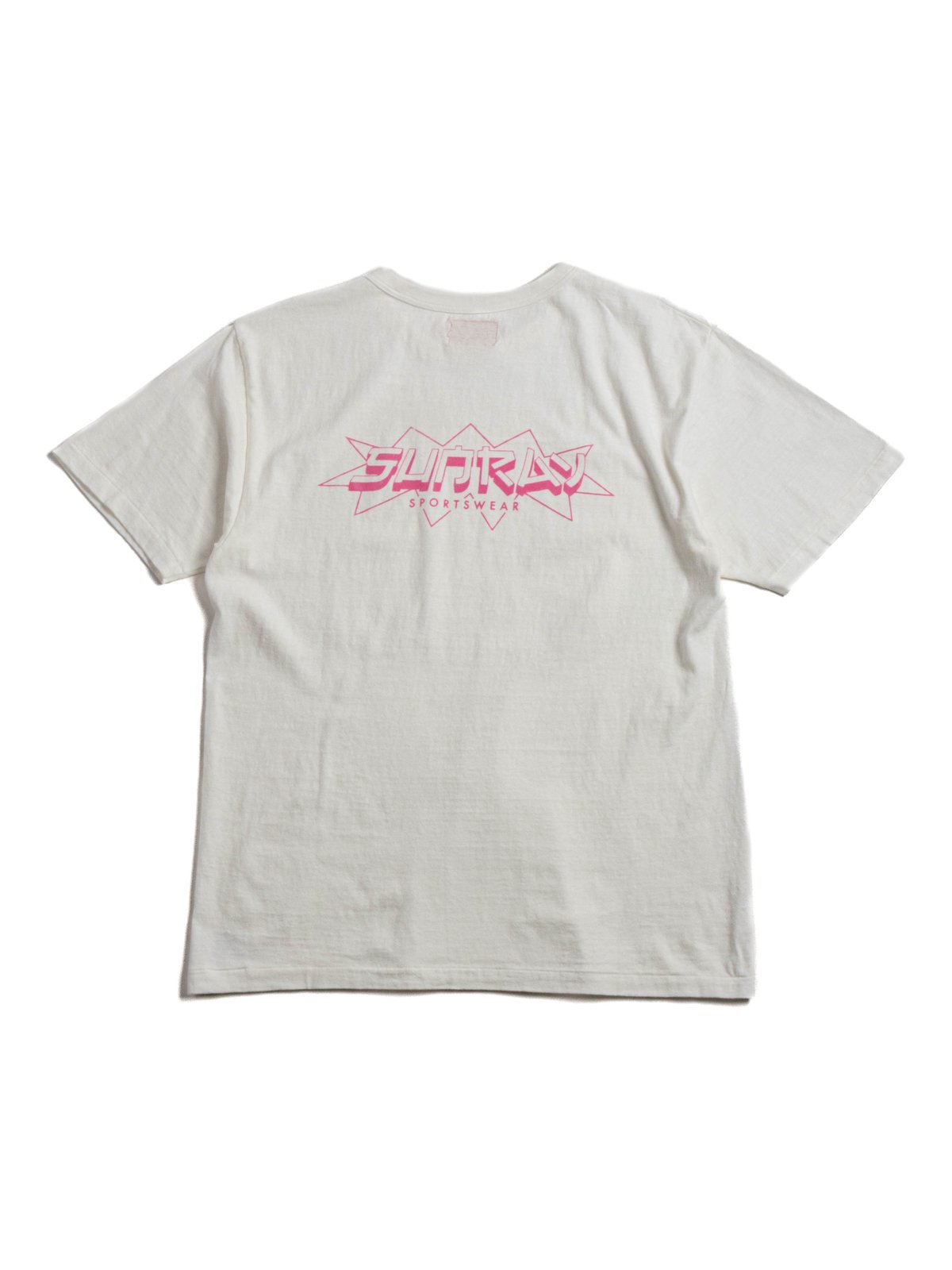 HALEIWA S/S T–SHIRT OFF WHITE / PINK PRINT - Image 1