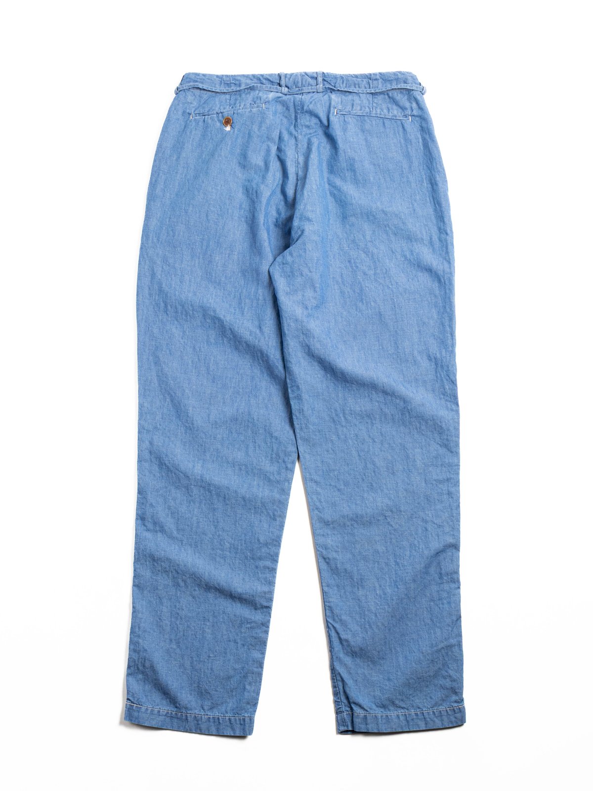 (SV&ndash;PT&ndash;013) C/L CHAMBRAY TAPERED 2TUCK PANT BLUE  - Image 5