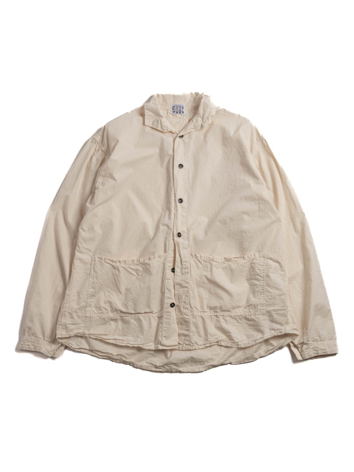 TYPE 468 FLIPPED COLLAR SHIRT ECRU LAWN RINSED - Image 1