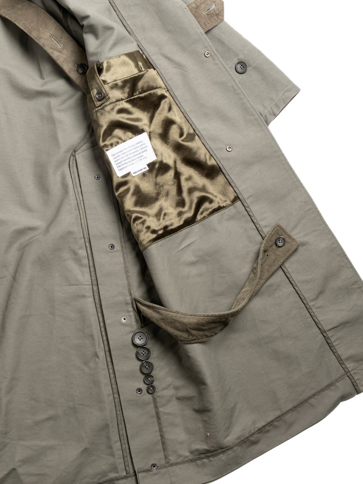 DUFFLE COAT OLIVE COTTON DOUBLE CLOTH - Image 7