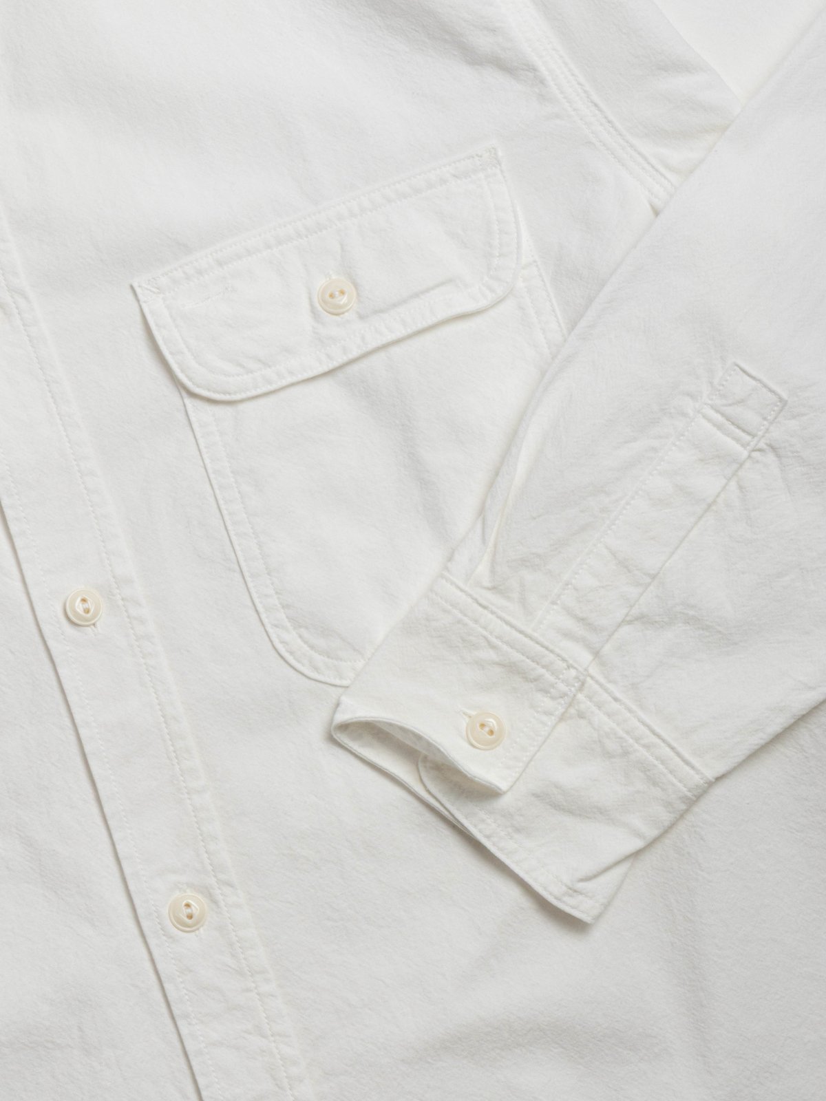 (F3496) OXFORD WORK SHIRT WHITE - Image 3