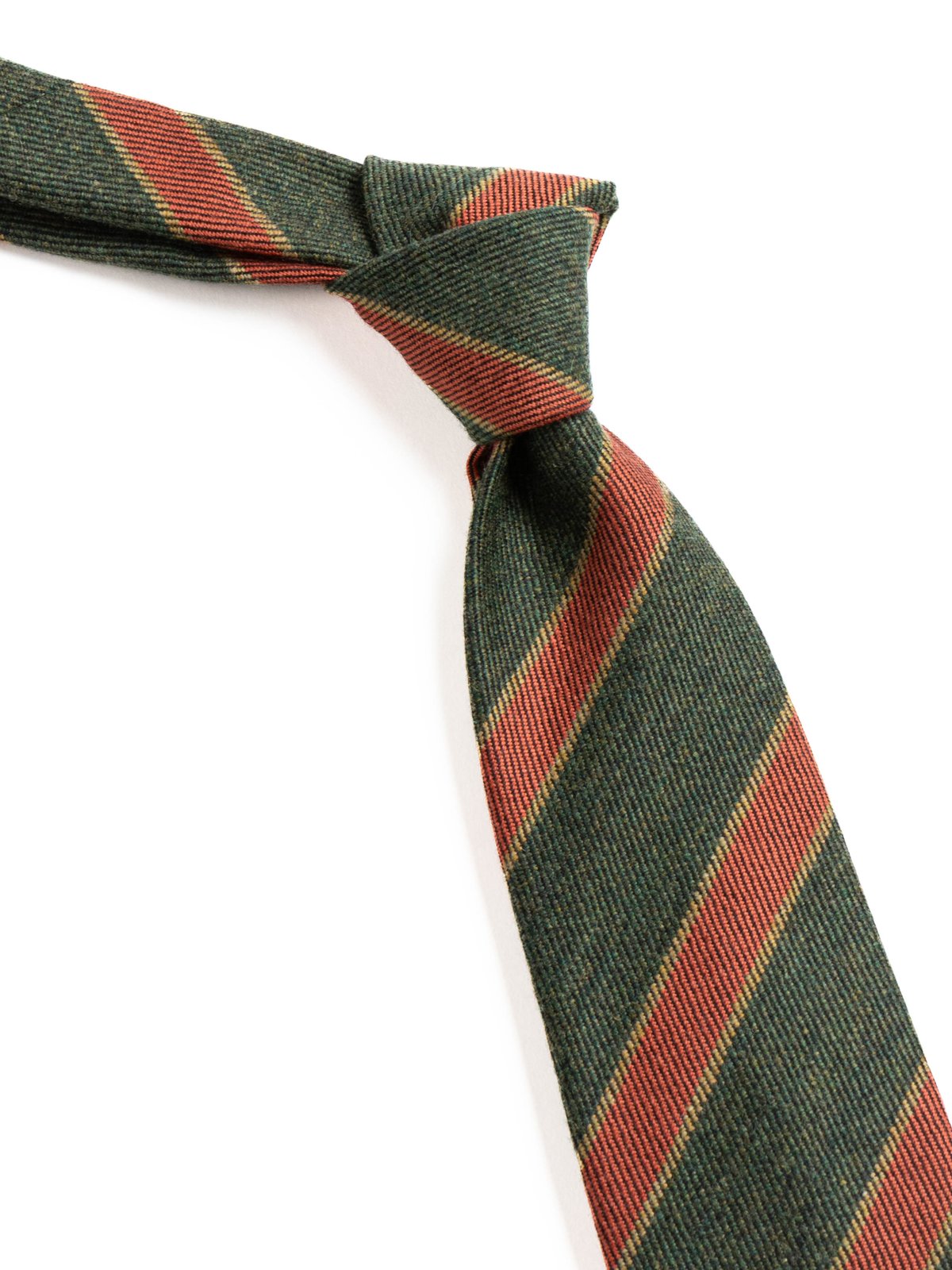 THICK STRIPE WOOL TIE – GREEN/YELLOW/RED - Image 2