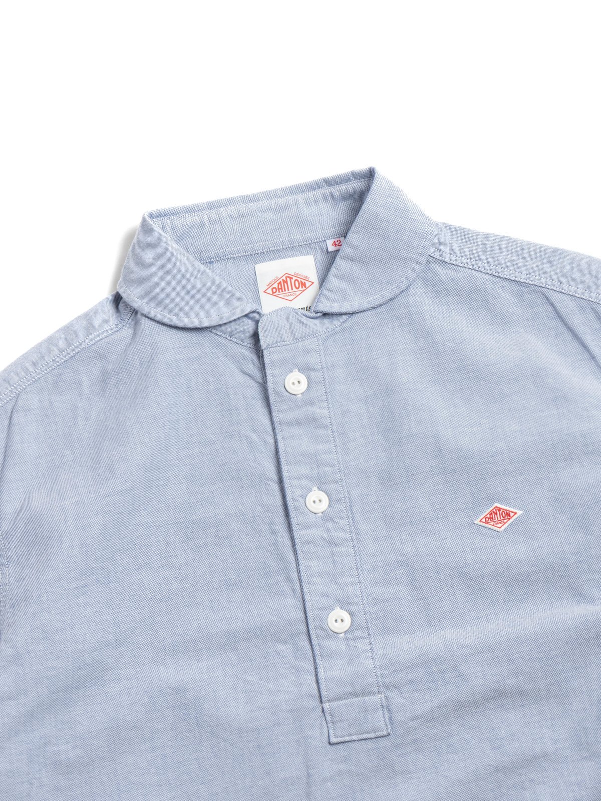 ROUND COLLAR P.O SHIRT S/S OXFORD BLUE - Image 1