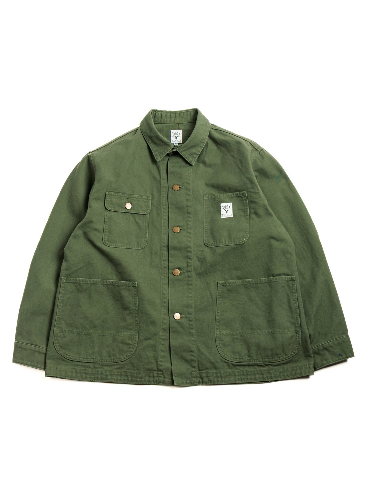 COVERALL 11.5oz COTTON CANVAS MOSS GREEN - Image 1