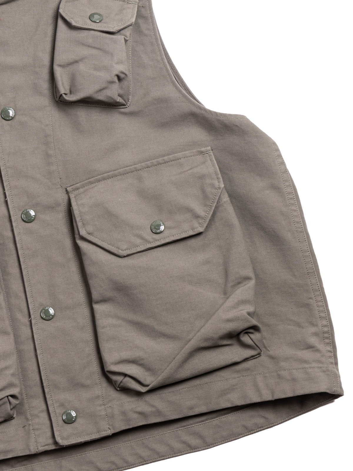 FIELD VEST OLIVE COTTON DOUBLE CLOTH - Image 4