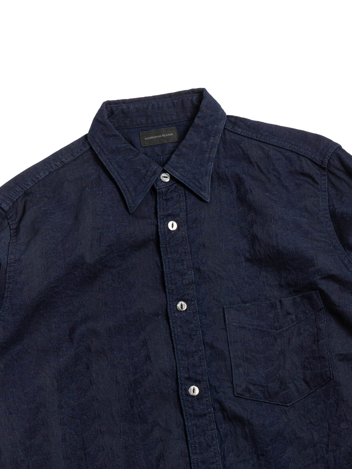 (SSS26&ndash;01W) SENGEN JACQUARD WORK SHIRT INDIGO - Image 2