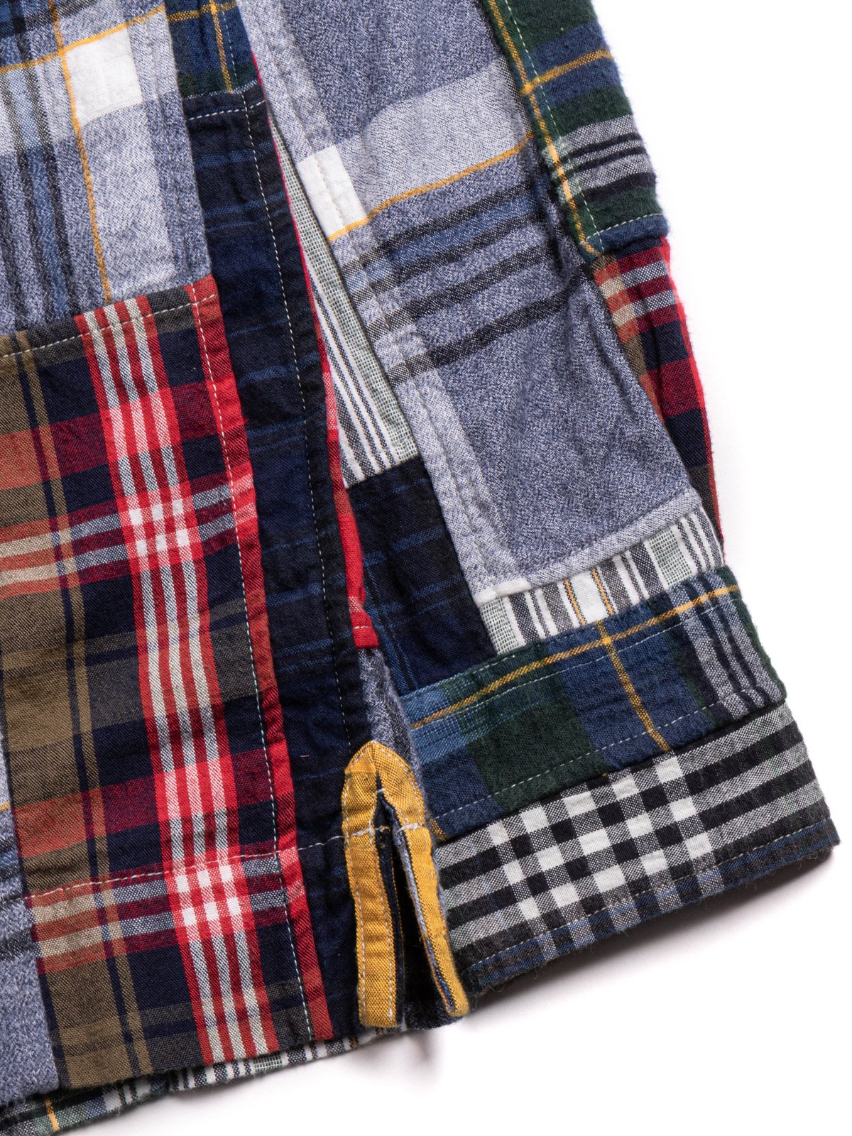 (OM45475.10) TBB HAND WOVEN WINTER MADRAS PATCHWORK B.D. STRAIGHT HEM SHIRT - Image 5