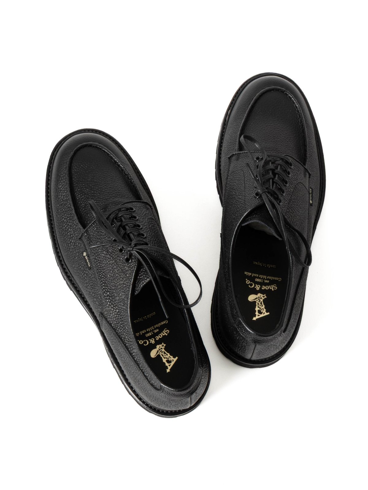 U–TIP DERBY SHOES GORE–TEX BLACK EMBOSSED - Image 7