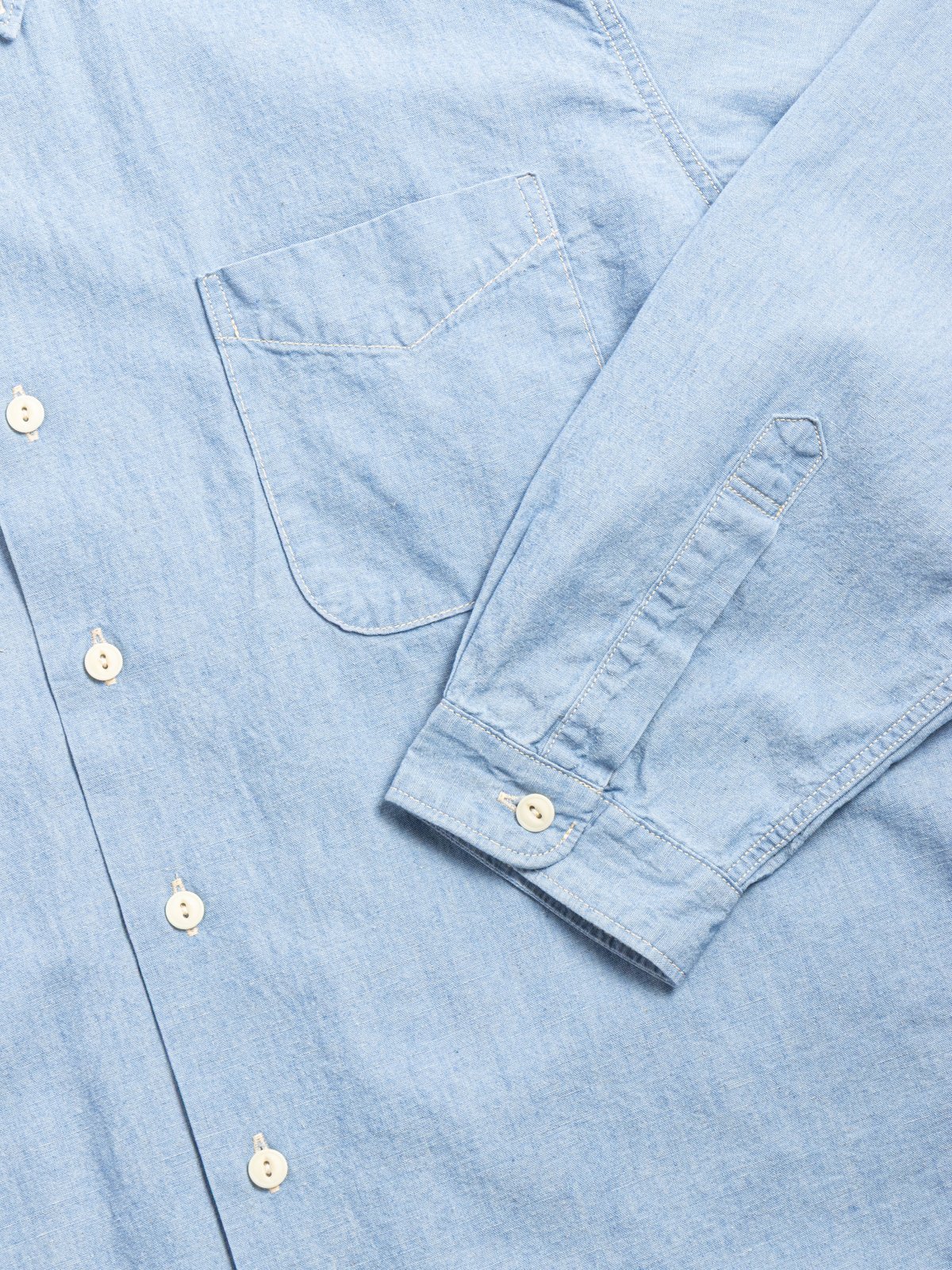 (SV&ndash;SH&ndash;030) CHAMBRAY L/S BD SHIRT LIGHT BLUE - Image 2
