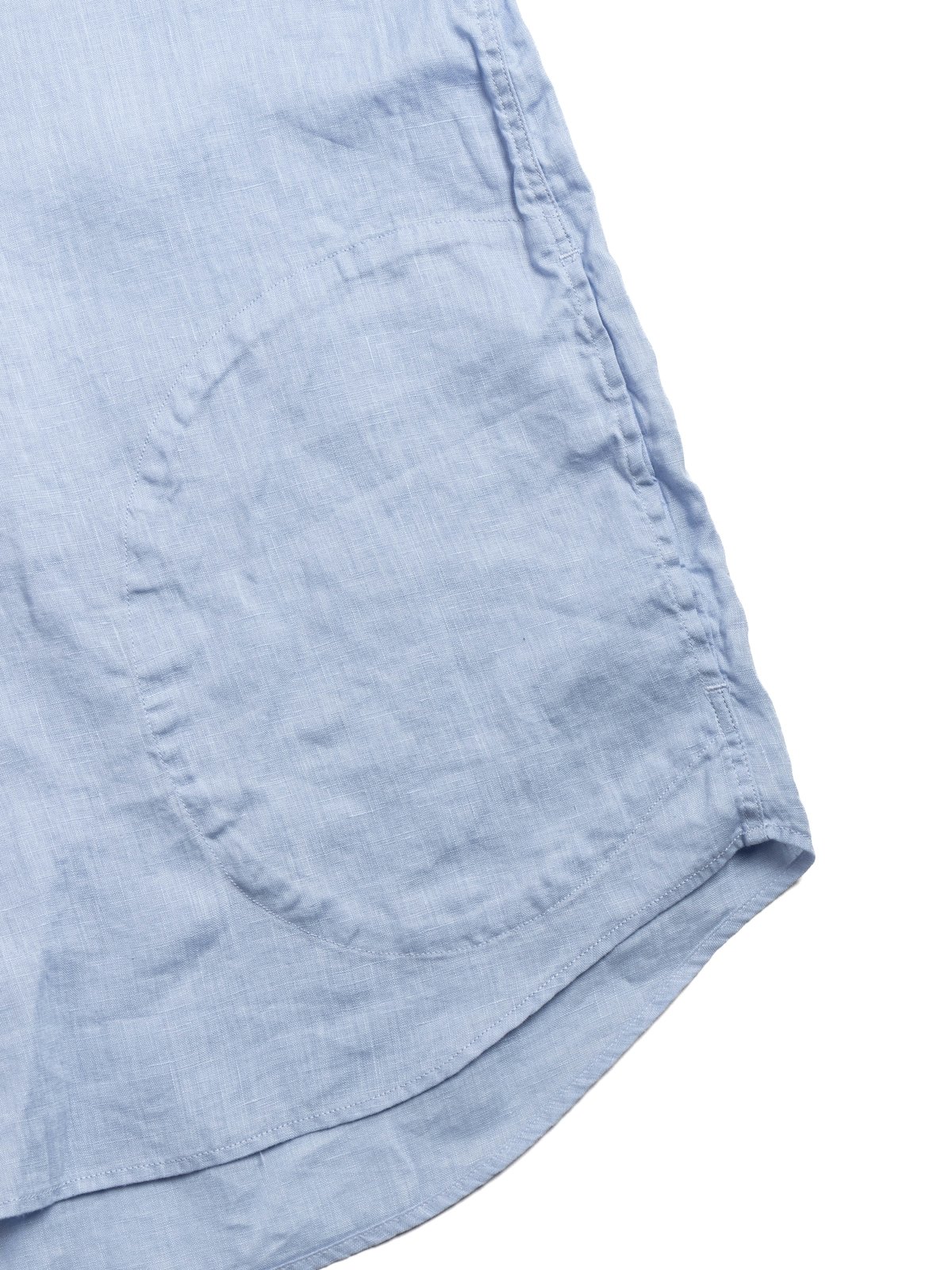 ROUND COLLAR P.O SHIRT S/S LINEN DK. SAX - Image 2