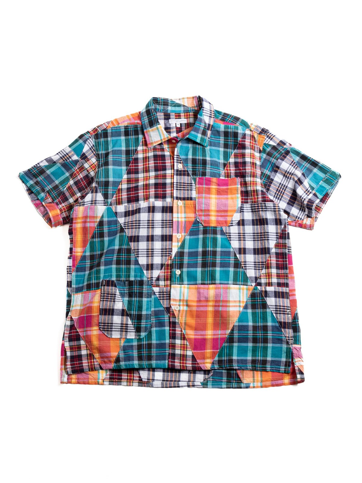 CAMP SHIRT MULTI COLOR TRIANGLE PATCHWORK - Image 1