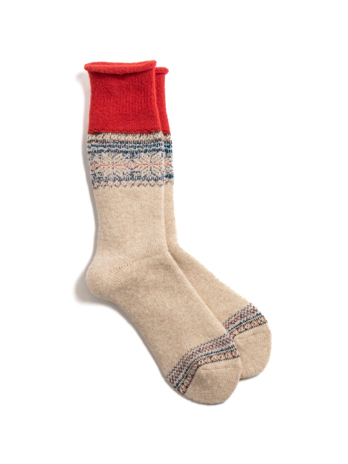 LG WOOL CASHMERE PILE SNOW CREW BEIGE - Image 2