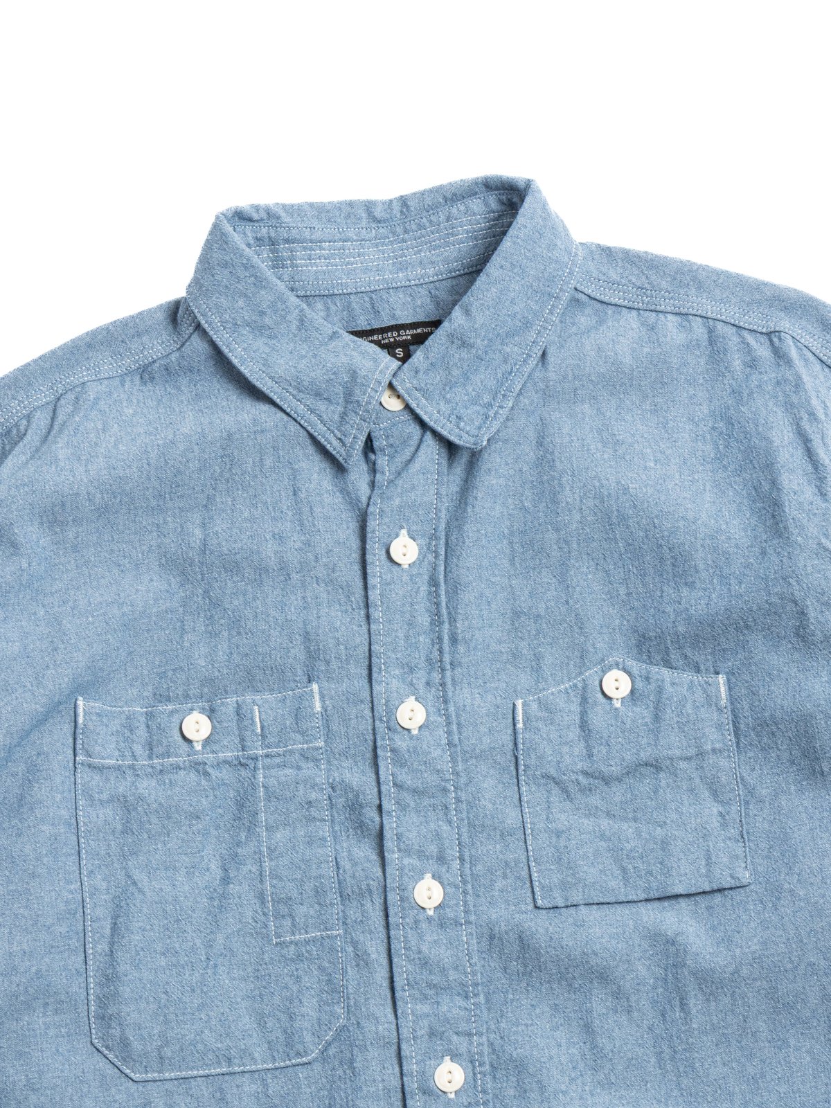 WORK SHIRT LIGHT BLUE 4.5oz COTTON CHAMBRAY - Image 2