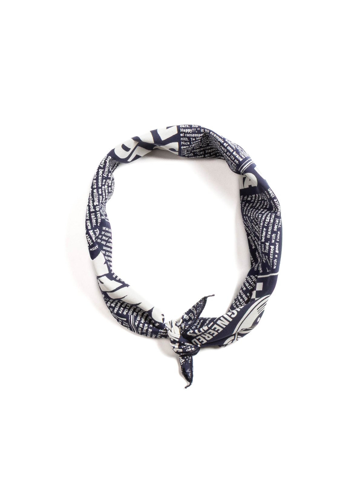 PRINTED BANDANA NEWS NAVY - Image 1