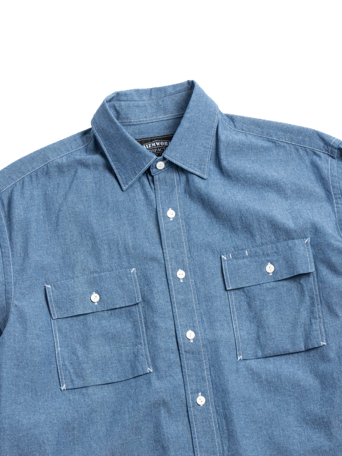 CIGARETTE POCKET CHAMBRAY SHIRT BLUE - Image 2