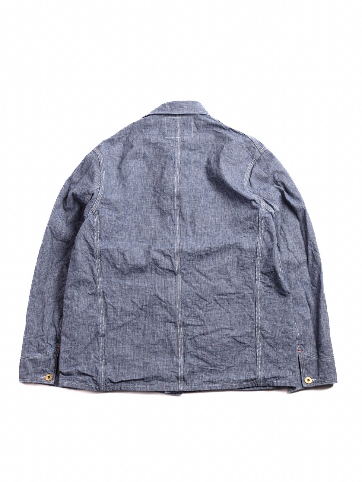 (LOT 2195) INDIGO PIN–CHECK CHANGE BUTTON COVERALL JACKET  - Image 6