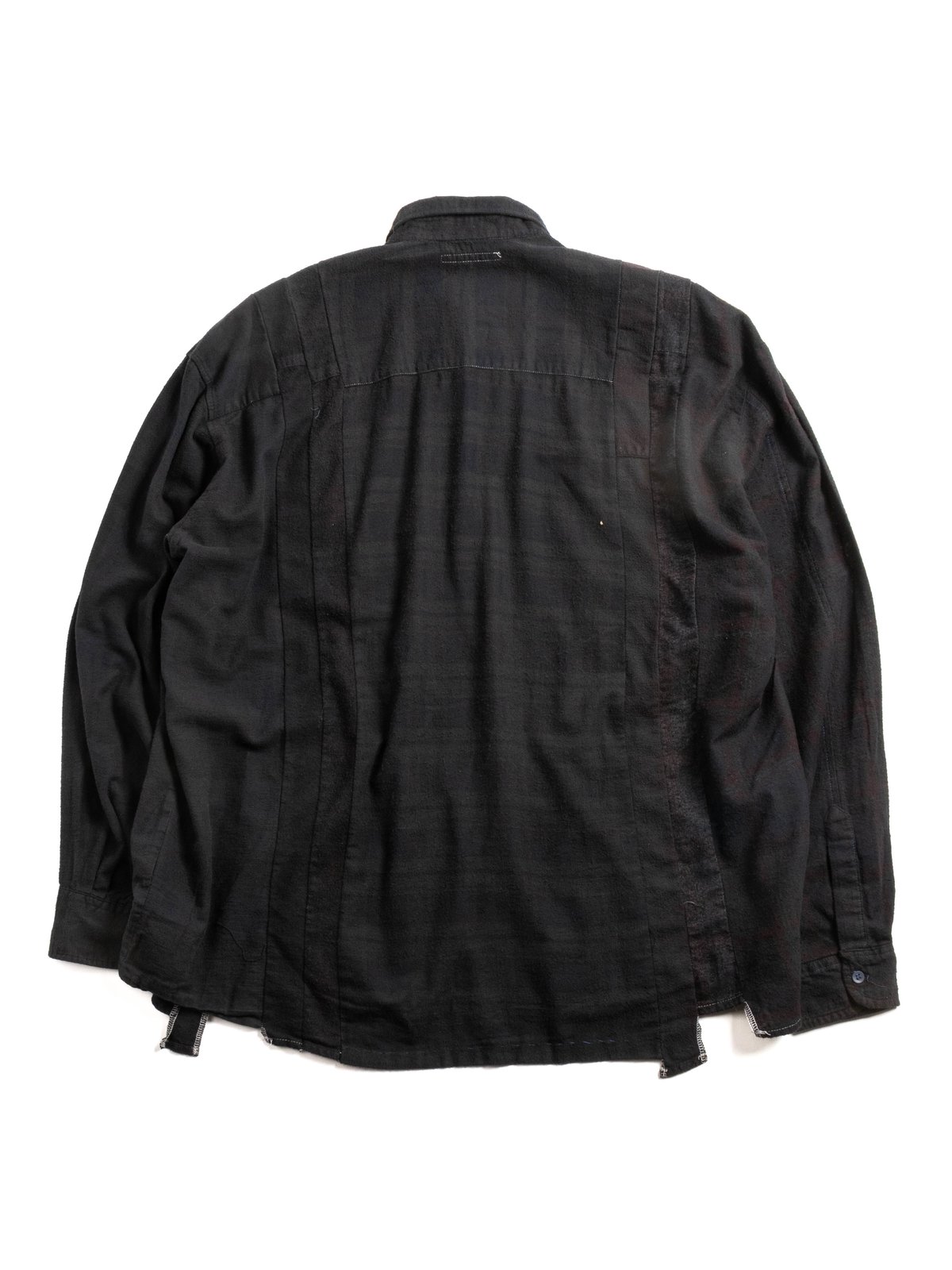 REBUILD BY NEEDLES FLANNEL 7 CUTS SHIRT WIDE OVER DYE BLACK - Image 4