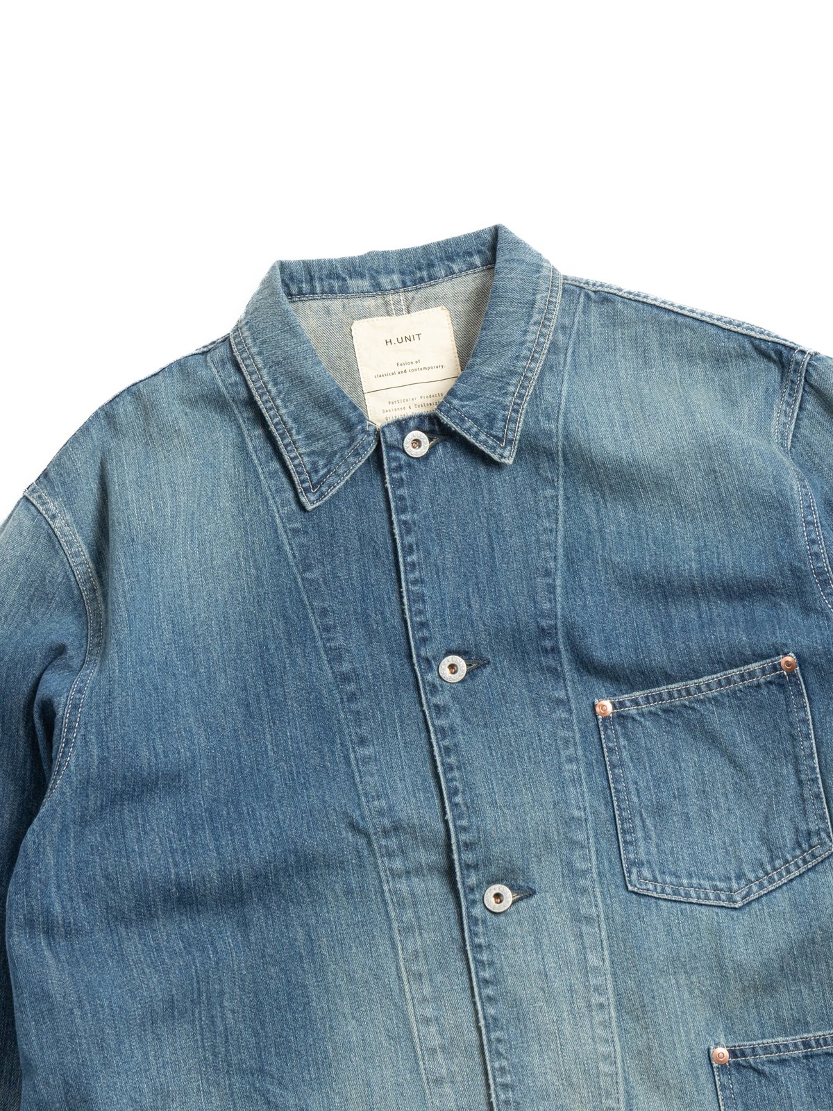 (H&ndash;JK064) 9OZ Denim Coveralls (Used Wash) - Image 2