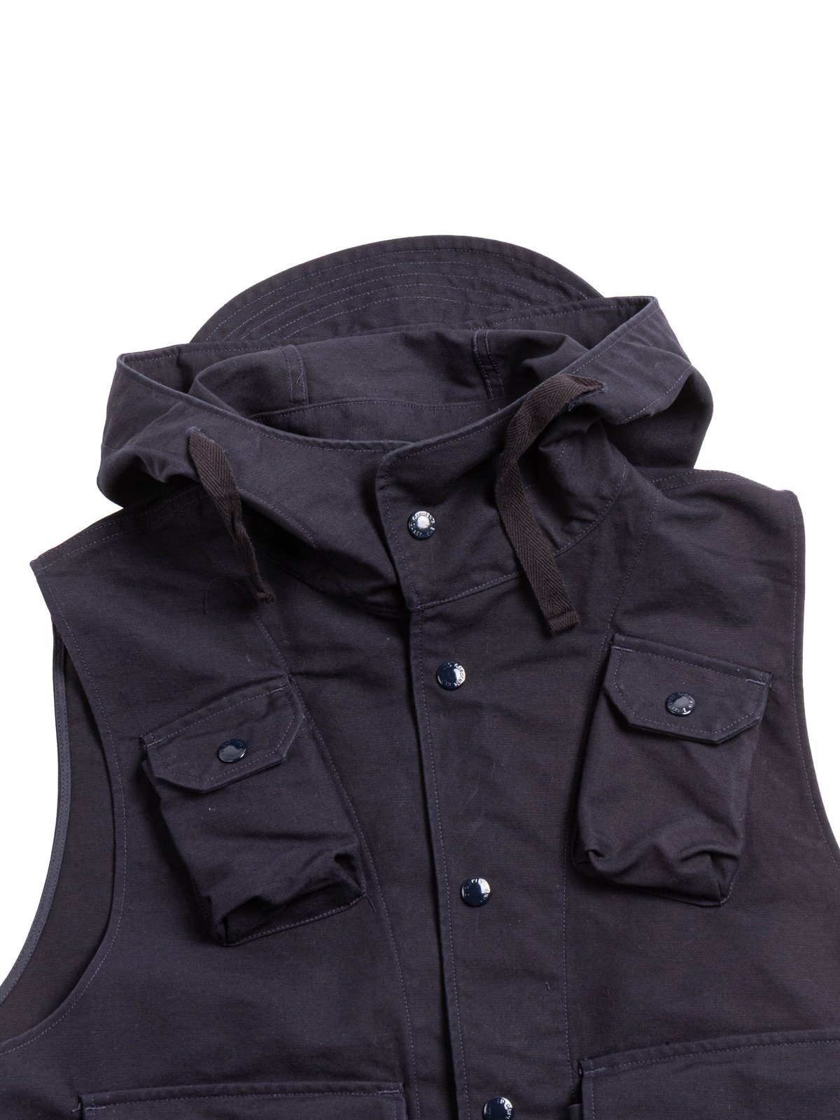 FIELD VEST NAVY COTTON DOUBLE CLOTH - Image 2