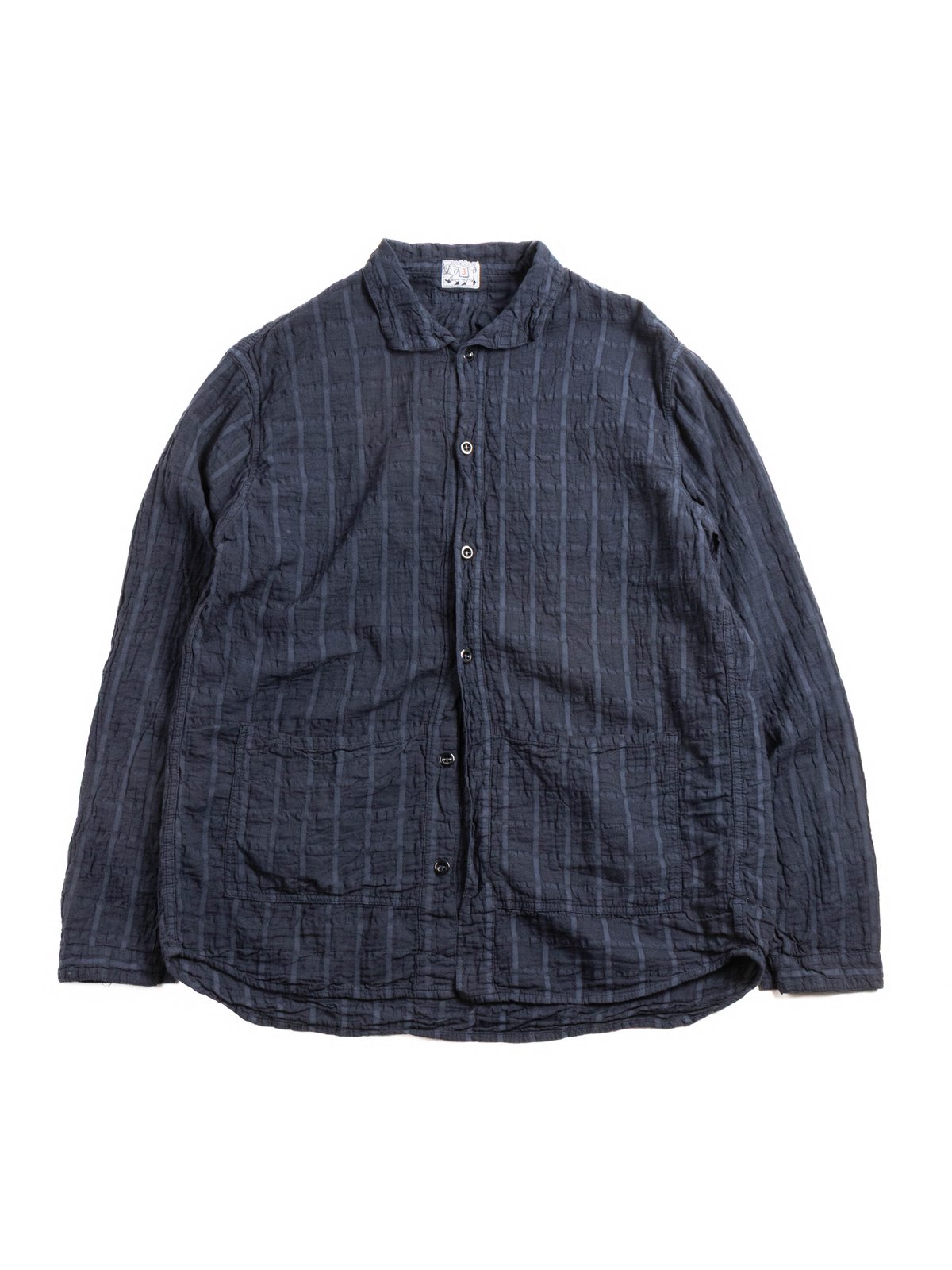 TYPE 468 FLIPPED COLLAR SHIRT AIRBAG CAMBRIC HADAL BLUE - Image 1