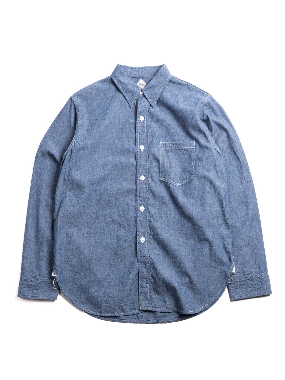 (CS001) NAVY 1 POCKET SHIRT BLUE CHAMBRAY - Image 1