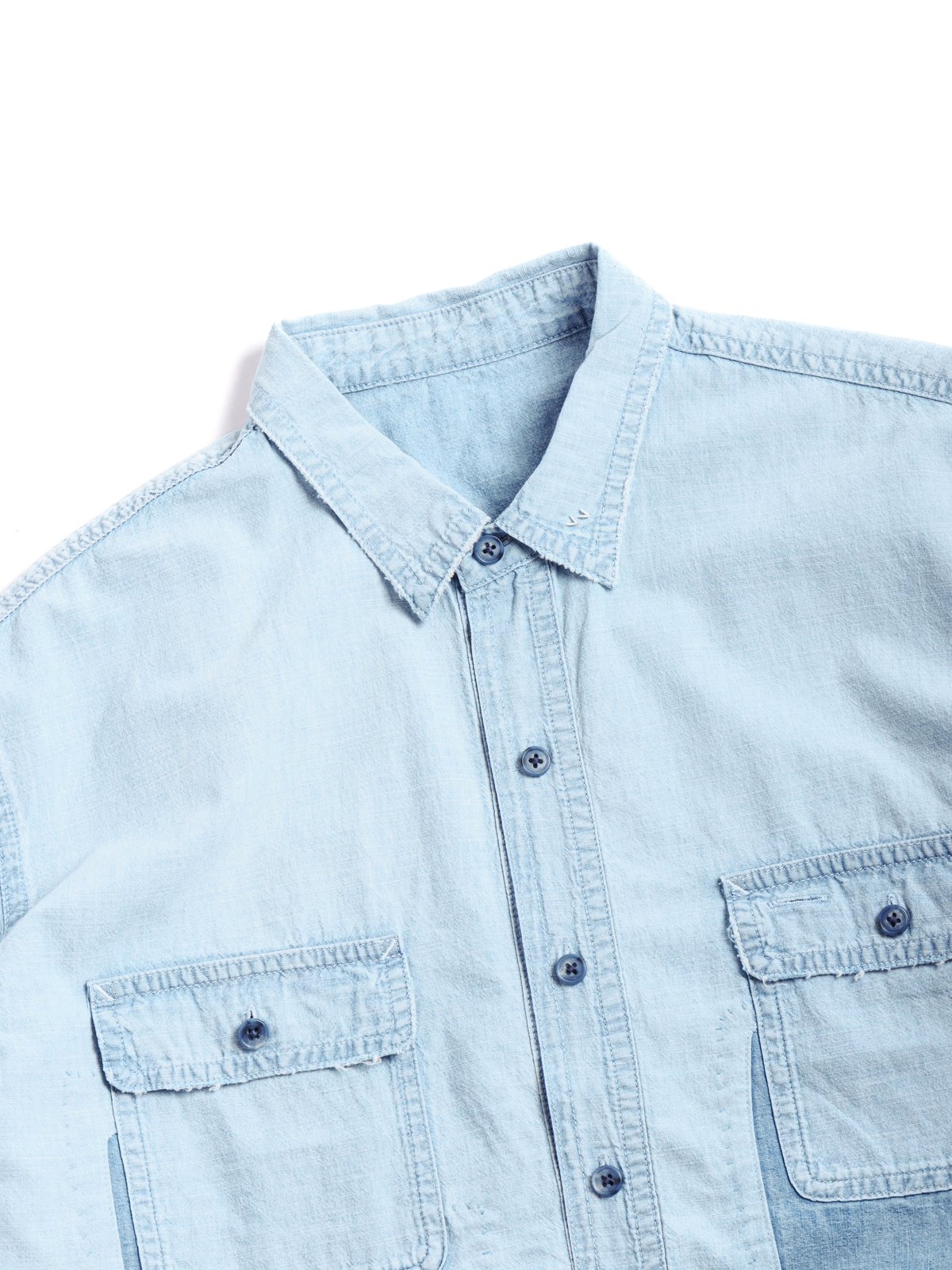SHAWSHANK CHAMBRAY WORK SHIRT CUSTOM BLUE - Image 3
