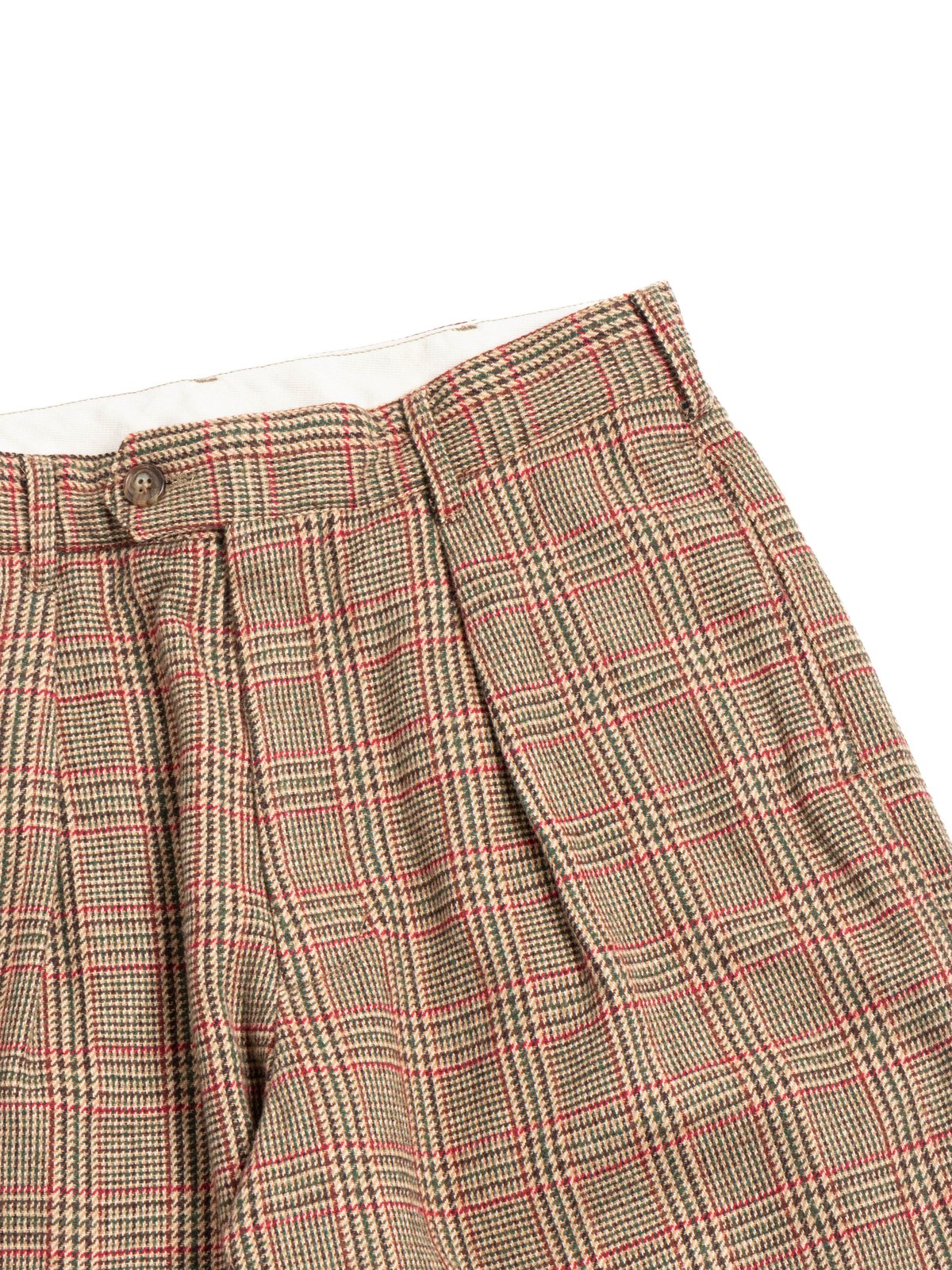CARLYLE PANT / TAN / RED WOOL POLY GLEN PLAID - Image 2