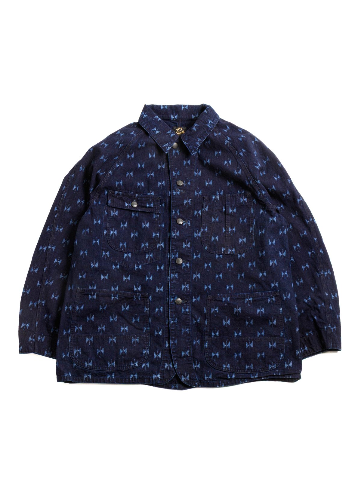 NEEDLES COVERALL 9oz PRINTED INDIGO KASURI - Image 1