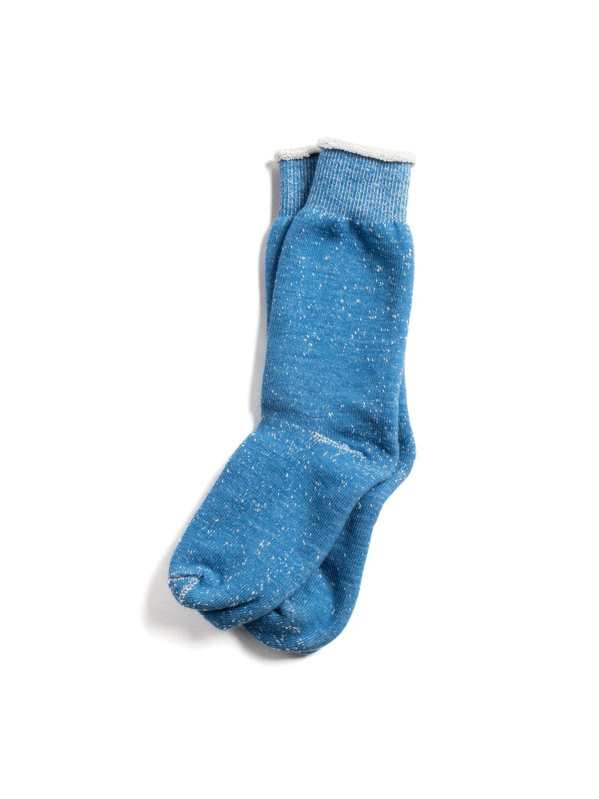 (R1001) DOUBLE FACE CREW SOCKS BLUE - Image 2