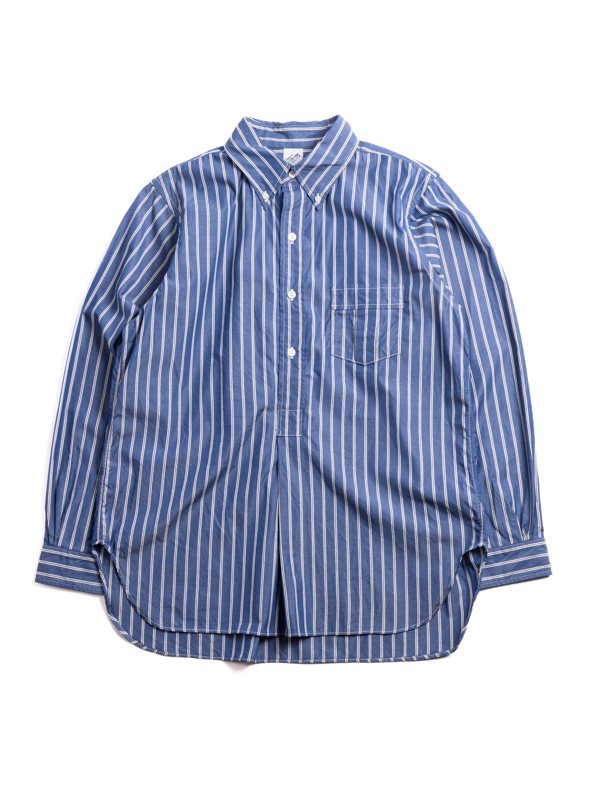 (CS005)  W.C.W SHIRT PULLOVER SHIRT BLUE X WHITE - Image 1