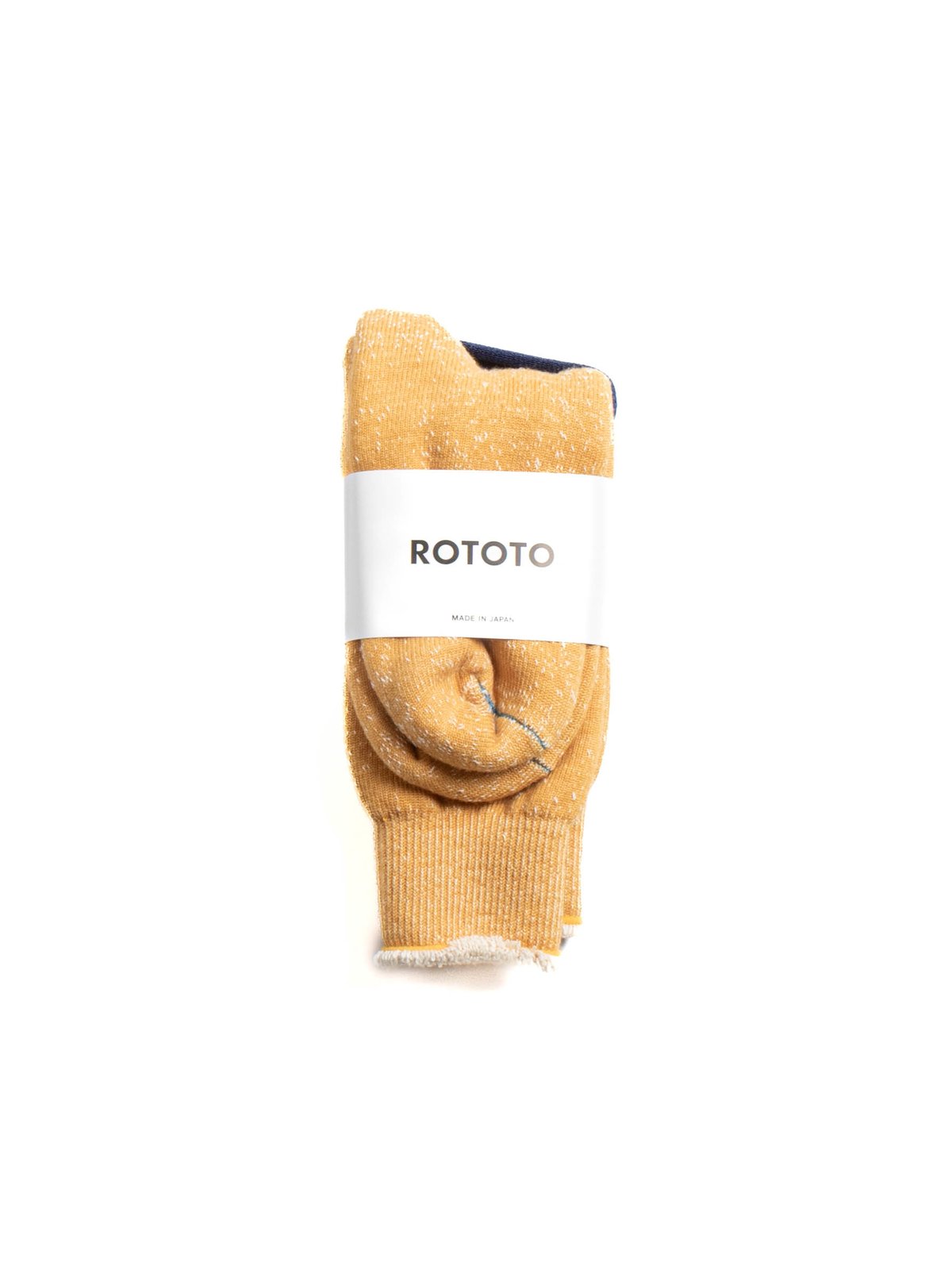 (R1001) DOUBLE FACE CREW SOCKS YELLOW - Image 1