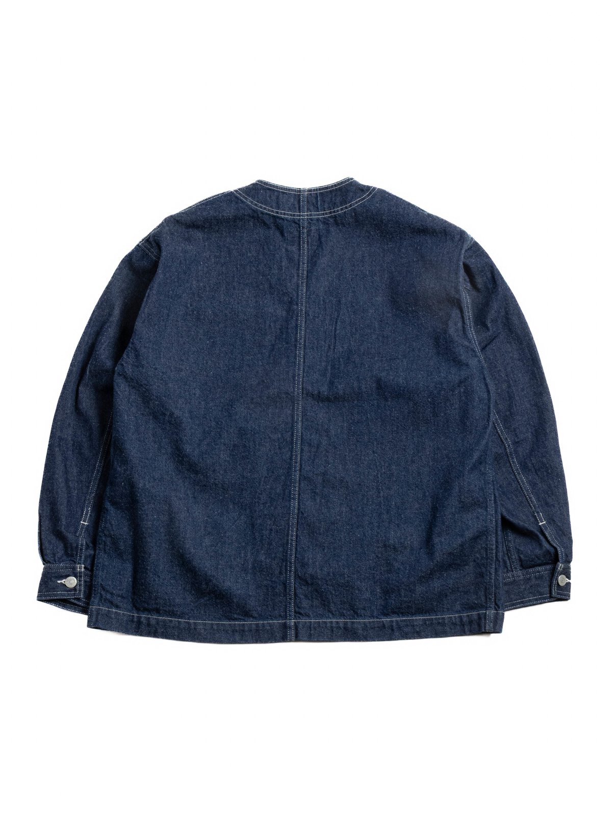 COLLARLESS JACKET 110Z DENIM INDIGO - Image 4