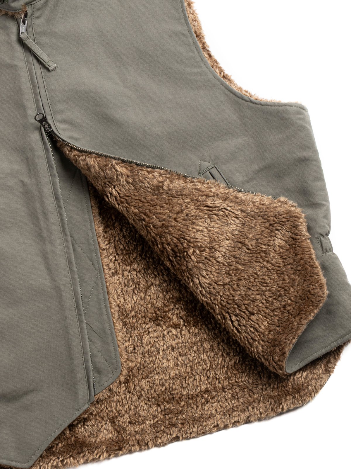 LL VEST OLIVE COTTON DOUBLE CLOTH - Image 3