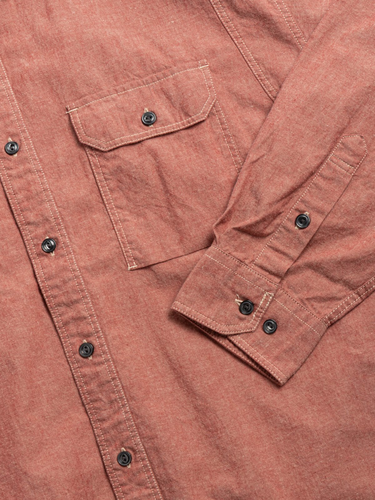 1920S CHAMBRAY WORK SHIRT RED - Image 3