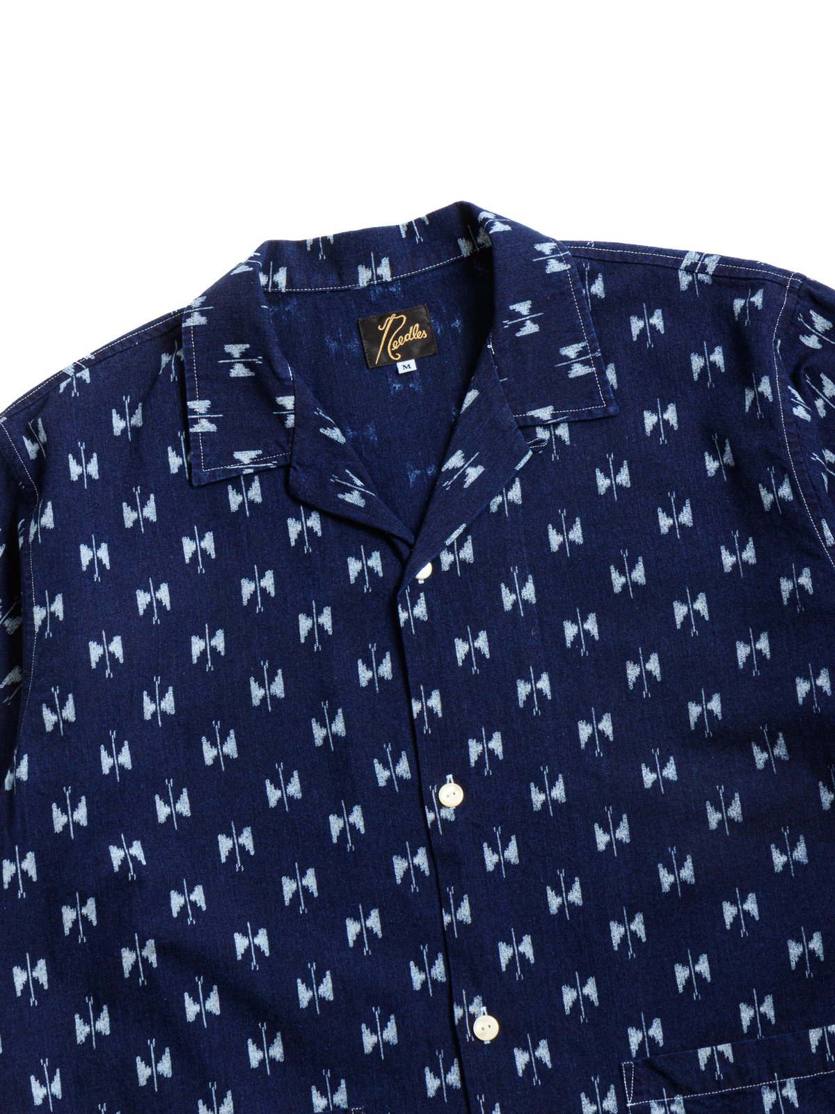 NEEDLES CABANA SHIRT 6oz PRINTED INDIGO KASURI - Image 2