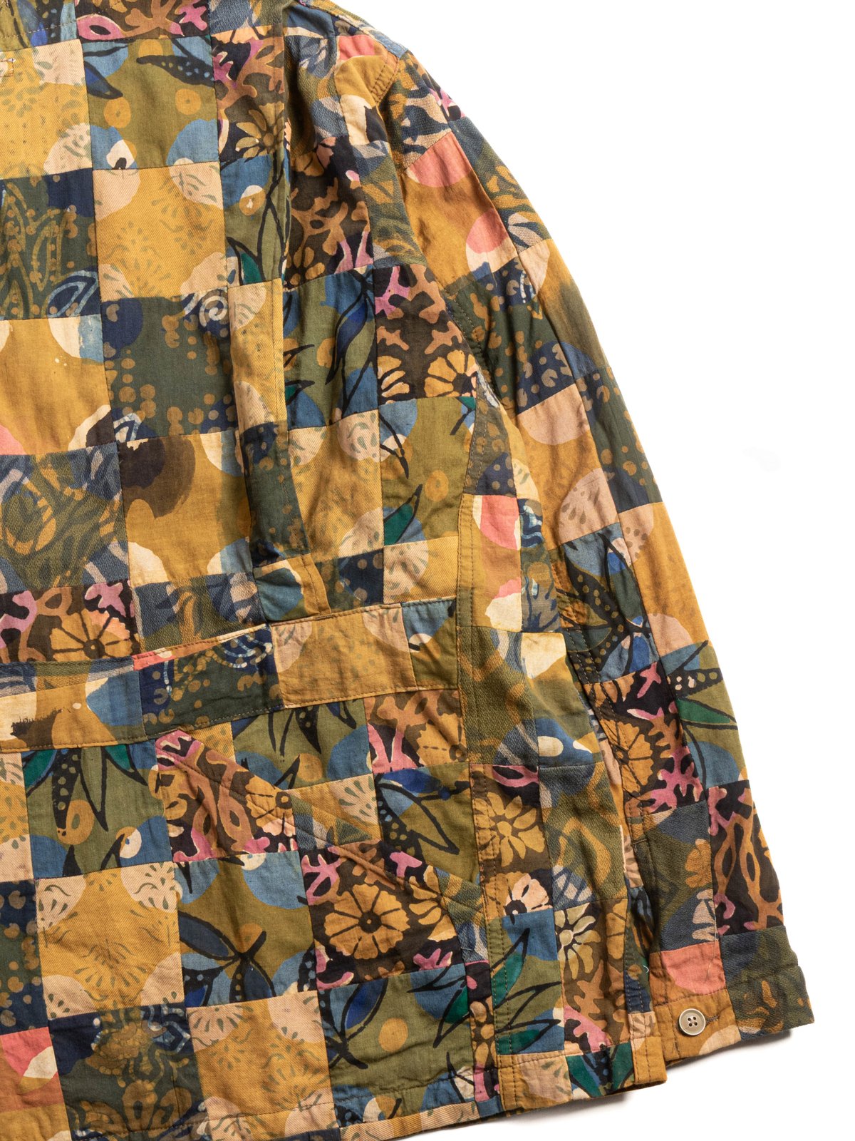 CARDIGAN JACKET OLIVE COTTON MULTI PATCHWORK - Image 4