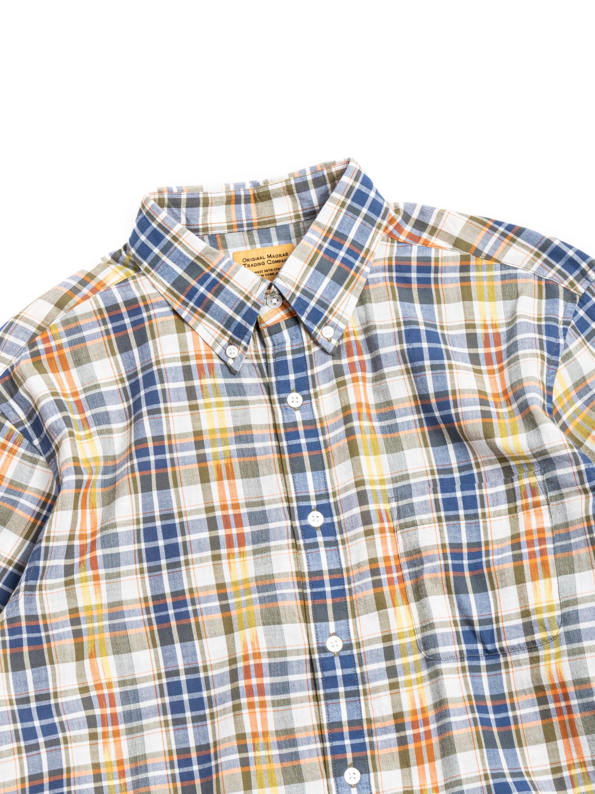 (OM45645.08) IKAT MADRAS B.D. SHIRT NAVY NATURAL - Image 2