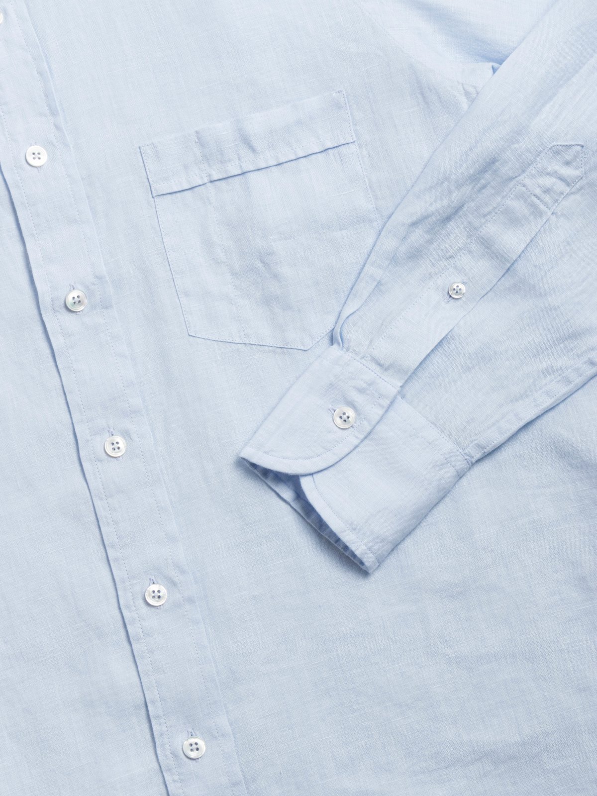 THE LINEN SUMMER SHIRT SKY BLUE - Image 3