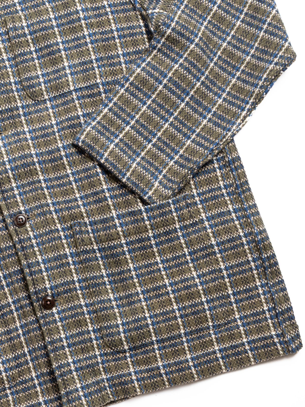 (OM45645.51 ) CHEVRON WEAVE SHIRT JACKET GREEN BLUE - Image 3