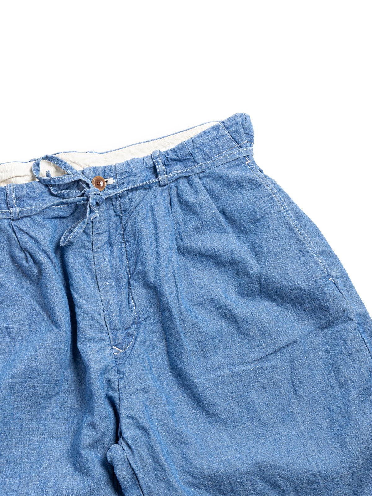 (SV&ndash;PT&ndash;013) C/L CHAMBRAY TAPERED 2TUCK PANT BLUE  - Image 1