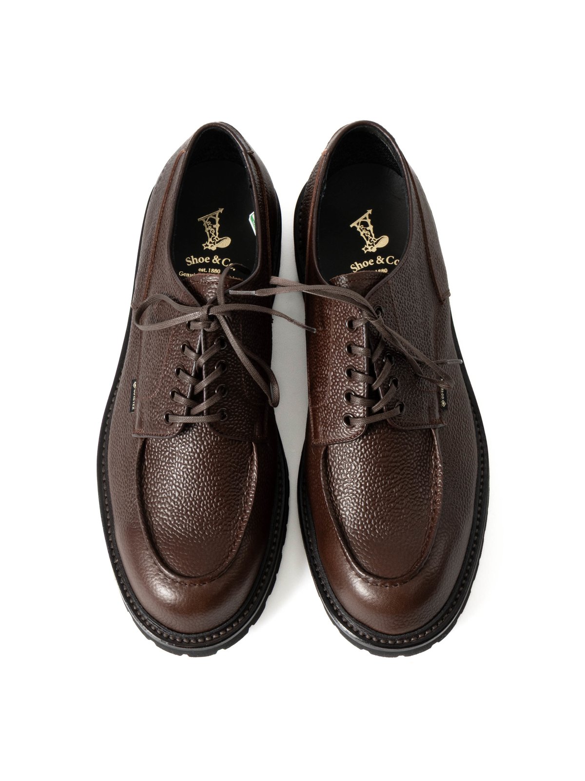 U–TIP DERBY SHOES GORE–TEX DARK BROWN EMBOSSED - Image 7