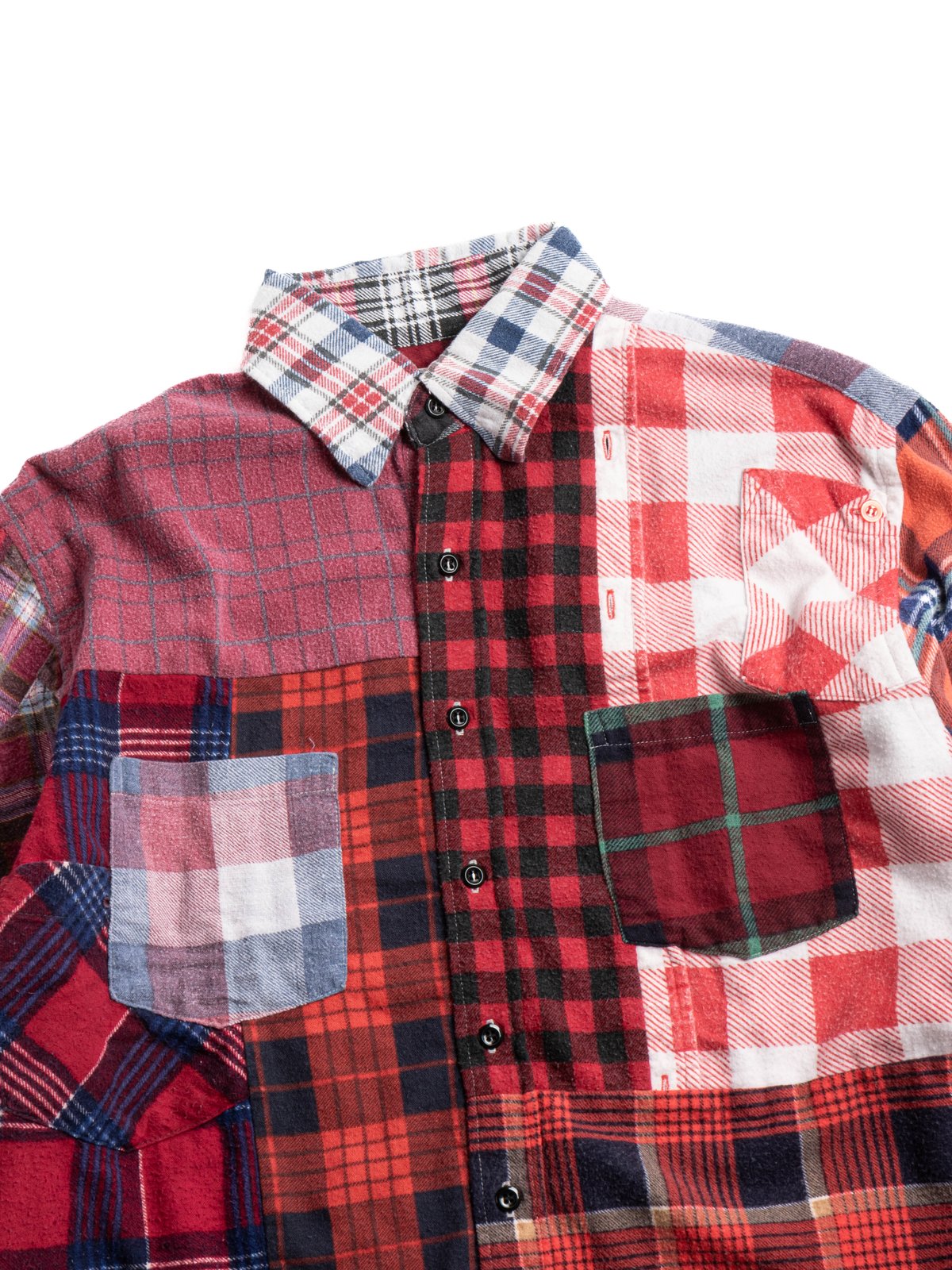 REBUILD BY NEEDLES FLANNEL STRAIGHT HEM SHIRT (B) - Image 2