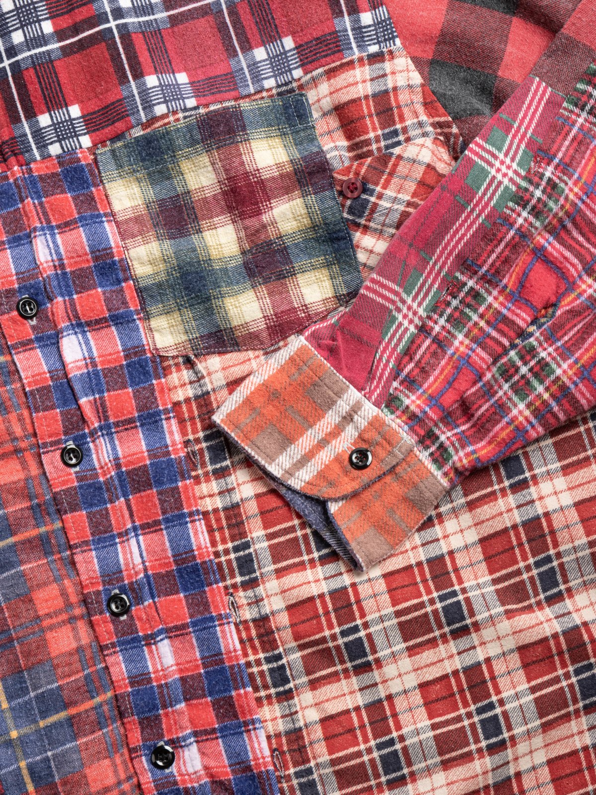 REBUILD BY NEEDLES FLANNEL STRAIGHT HEM SHIRT (D) - Image 3