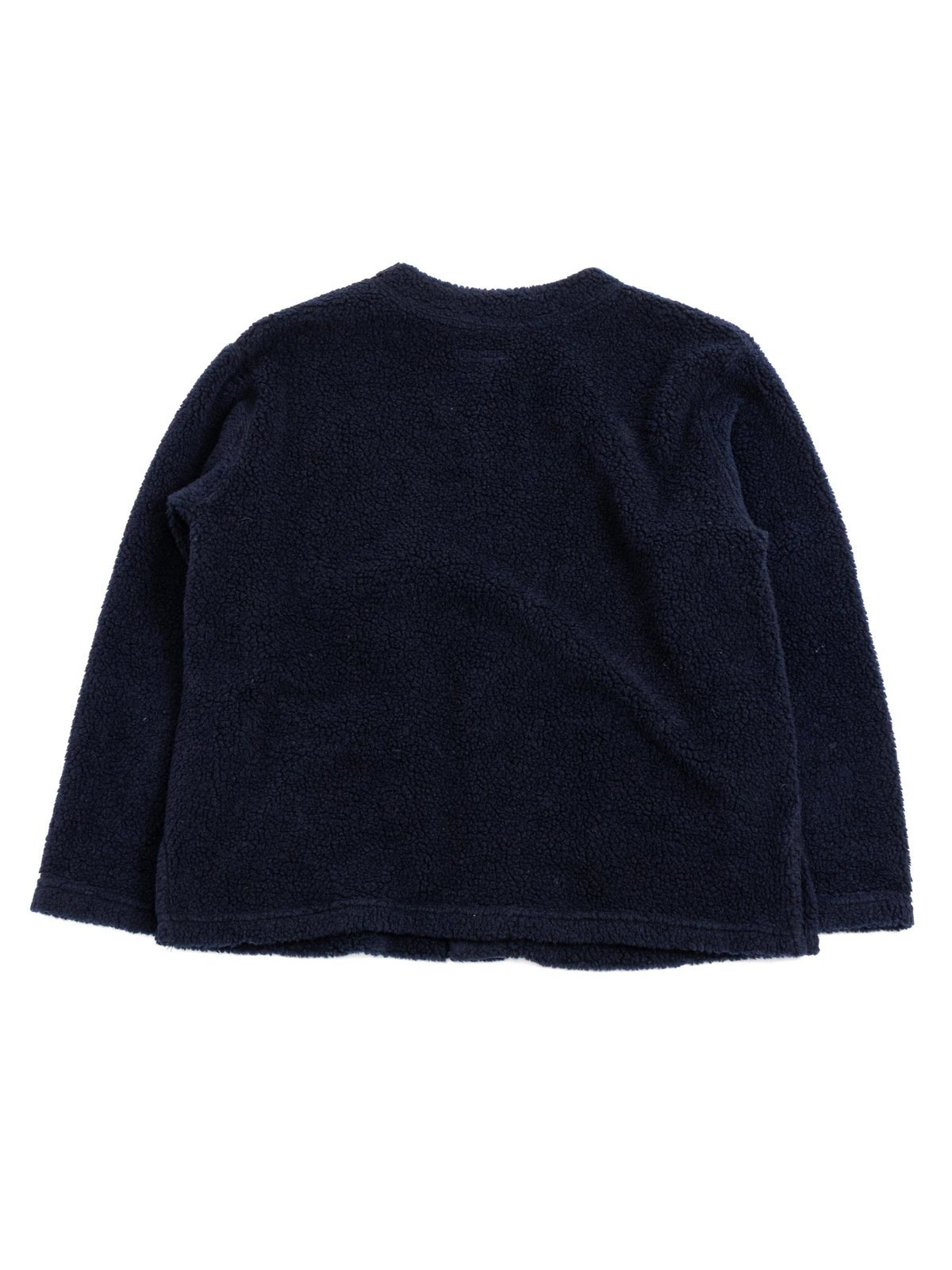 KNIT CARDIGAN NAVY WOOL POLY SHAGGY KNIT - Image 4