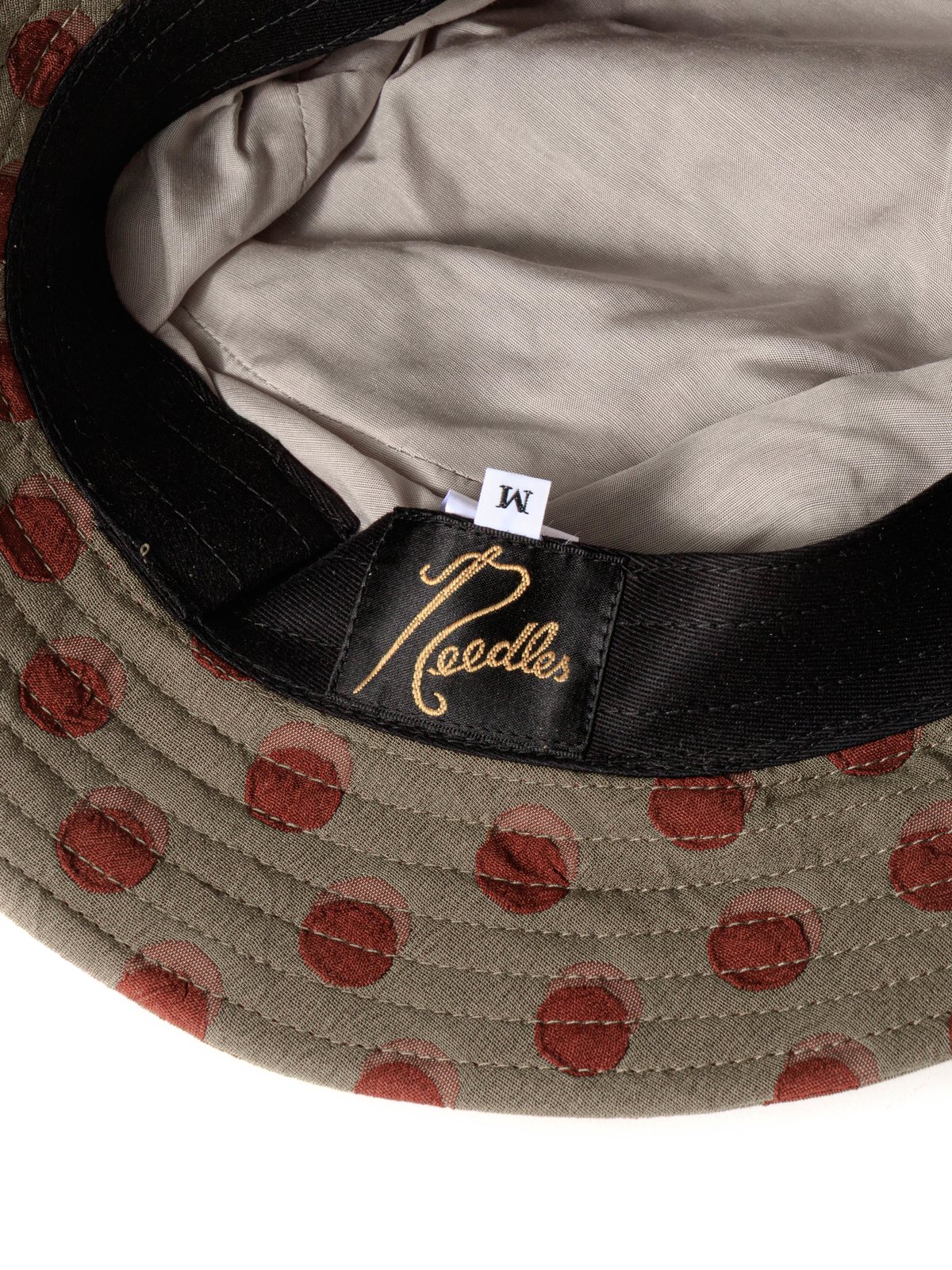 NEEDLES BUCKET HAT POLKA DOT JACQUARD BROWN - Image 4