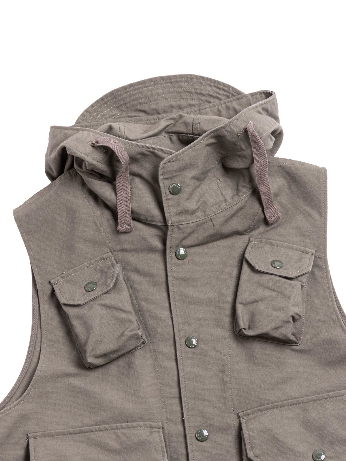 FIELD VEST OLIVE COTTON DOUBLE CLOTH - Image 2
