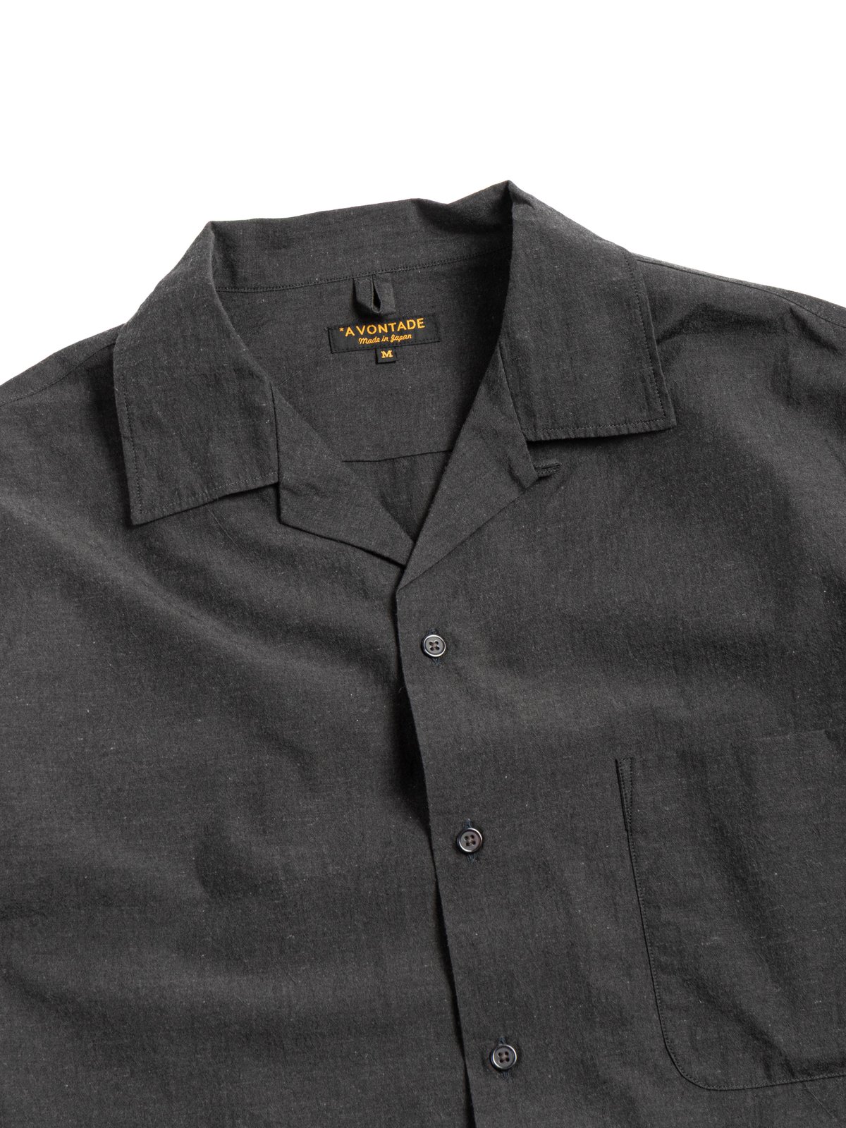 (VTD&ndash;0383&ndash;SH) OPEN COLLAR SS COTTON LINEN HARD TWIST WEATHER CLOTH CHARCOAL - Image 2