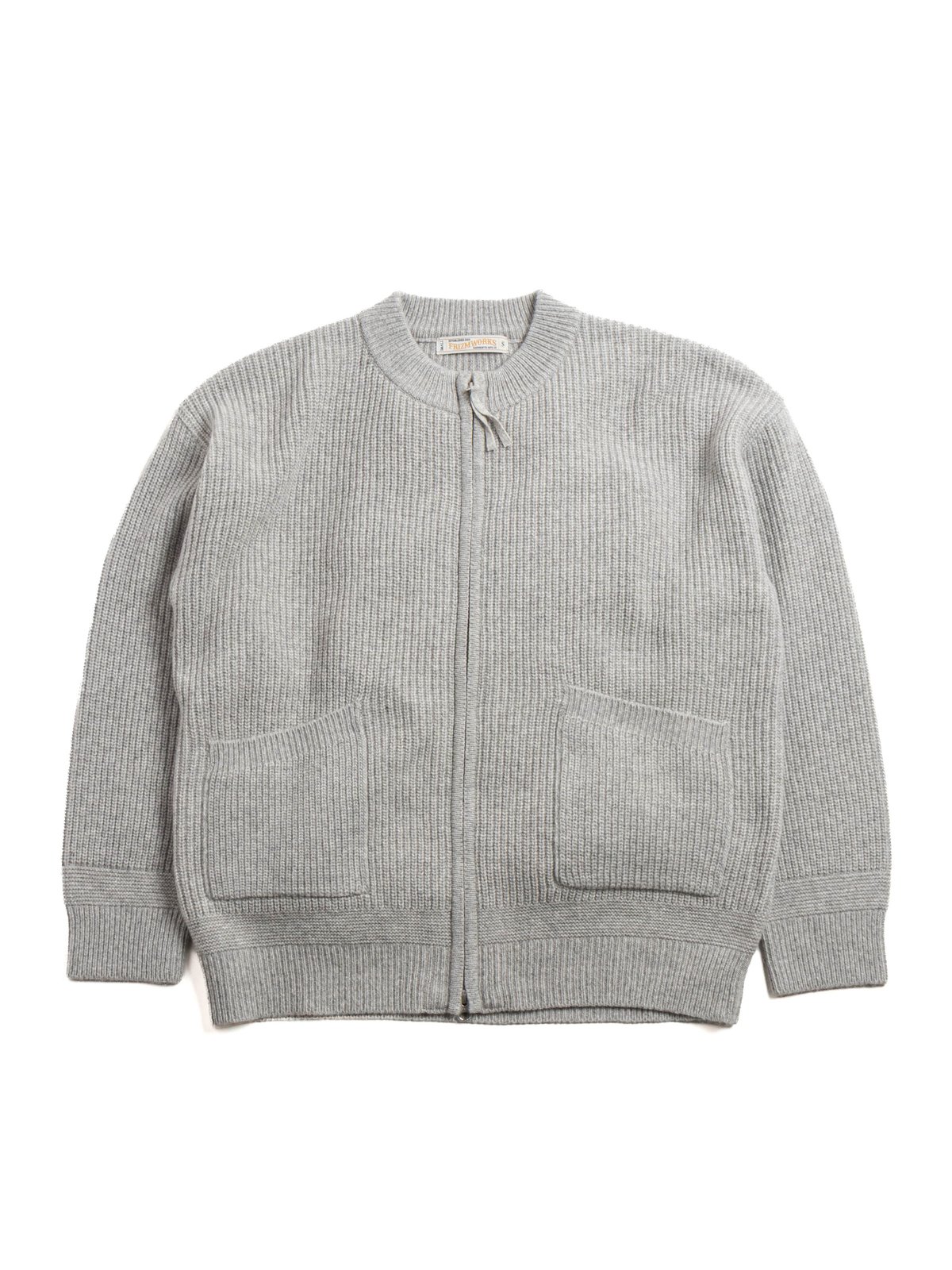 WOOL DECK ZIP UP CARDIGAN LIGHT GREY - Image 1