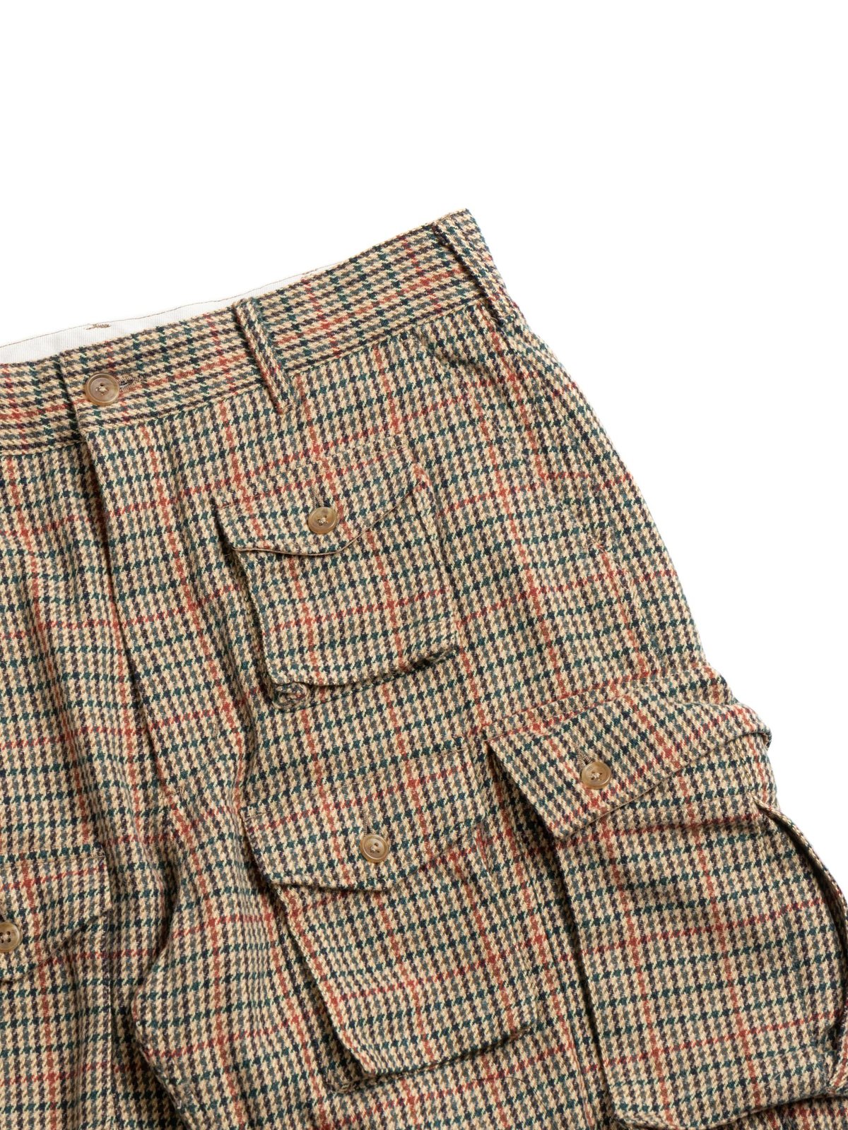 FA PANT KHAKI POLY WOOL GUN–CLUB CHECK by Engineered Garments